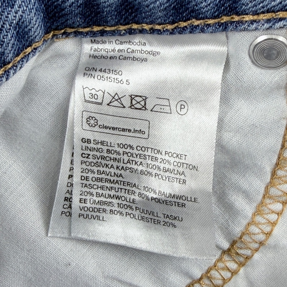 H&M Denim Shorts Scalloped Hem Size 8 - Picture 4 of 7